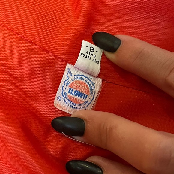 Vintage Neiman Marcus 100% Cashmere Red Orange One Button Blazer Jacket Size 8 - Picture 5 of 7